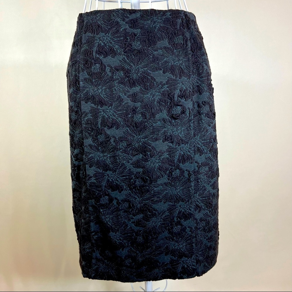 Black Floral Embroidered Skirt